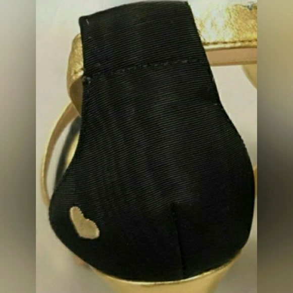 Moschino Gold & Black Strappy Heels, In Excellent Condition - Picture 8 of 11